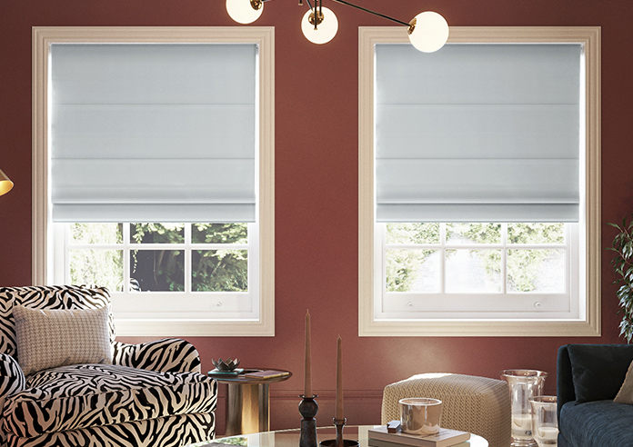 Kyoto Faux Silk, Silver - Motorised Roman Blind - Image 3